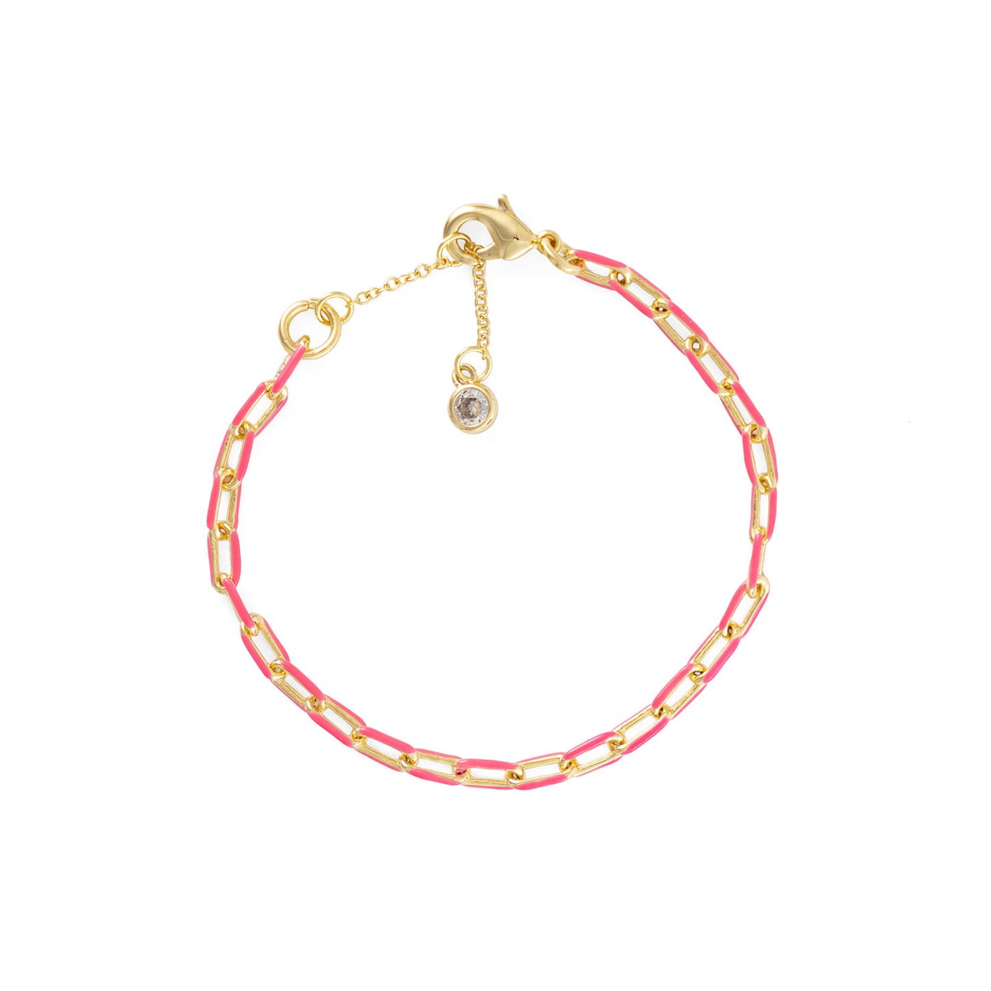 Pink Paper Chain Bracelet